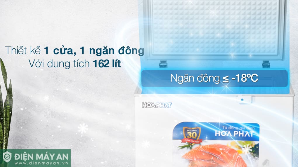 Tủ đông Hòa Phát 162 Lít HPF AD6162